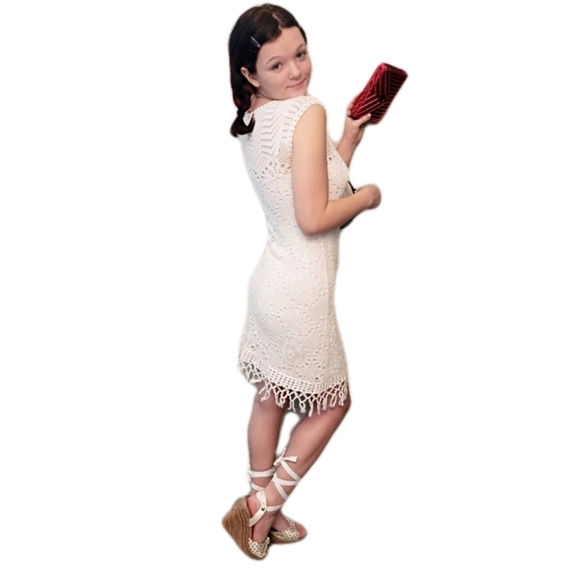 Lilly Pulitzer ✦ Adabelle Crochet Fringe Dress ✦ White Cotton XS EUC Resort Chic - Picture 9 of 17